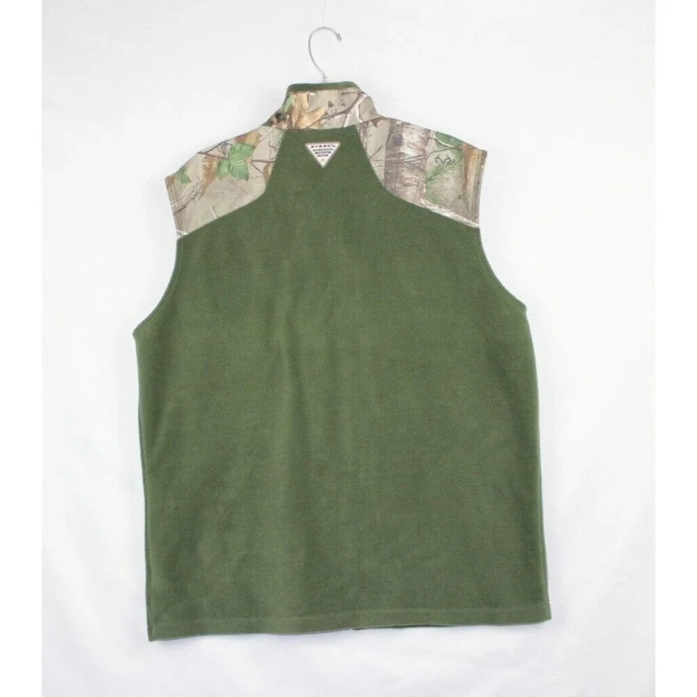 Columbia PHG Vest Men's Large Green Camouflage Fleece Full Zip Outdoor Hunting - Picture 10 of 10